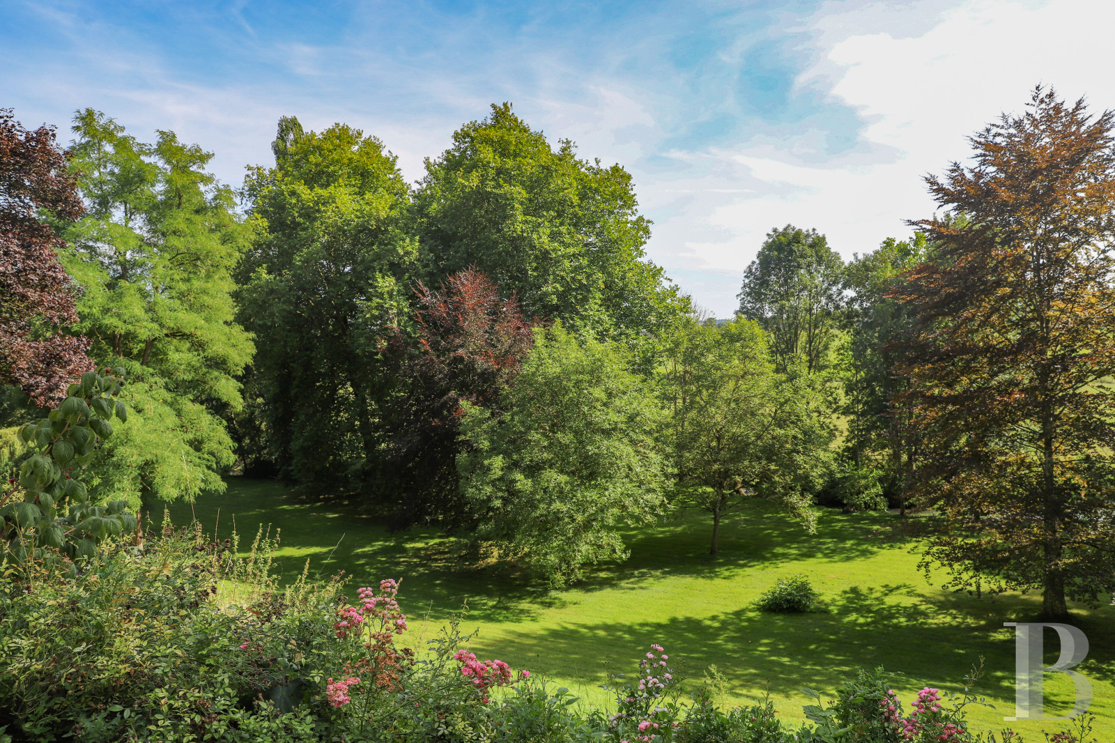 Dans le Perche, au nord-est de Bellême, une maison des 18e et 19e siècle au milieu de grands arbres  - photo  n°37